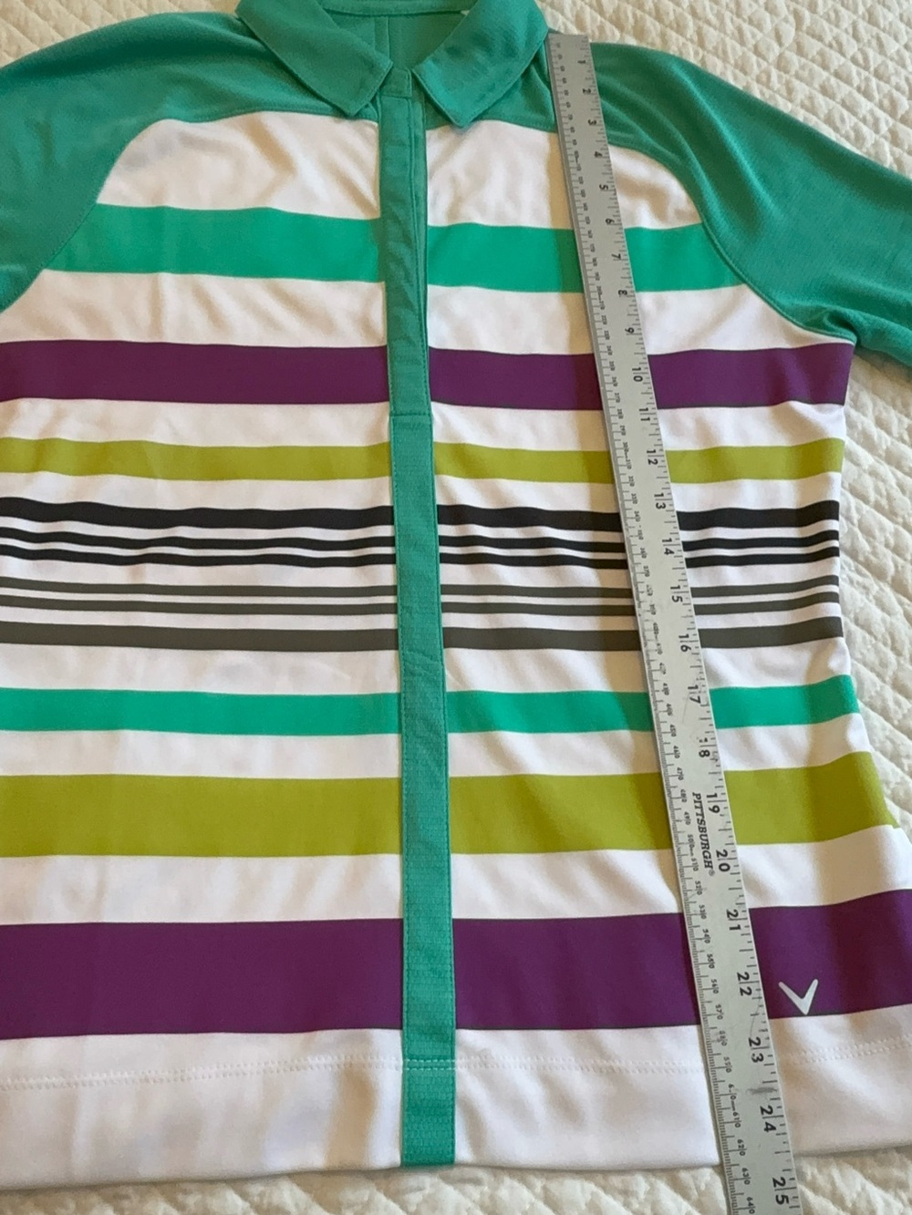 Callaway Teal Performance Mesh Polo Top - Picture 4 of 12